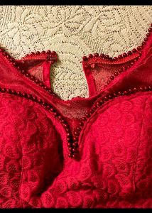 Red Embroidered Blouse