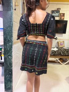 Ethnic Crop Top &amp; Skirt Set