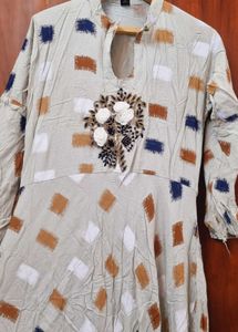 Patterned Long Sleeve Maxi Dress