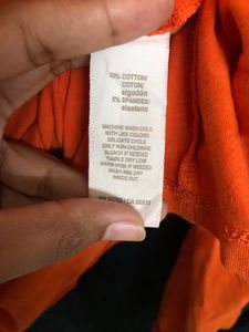 Rapaella Orange High Neck T Shirt