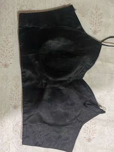Black Blouse Top With Pipe And Sequence Work