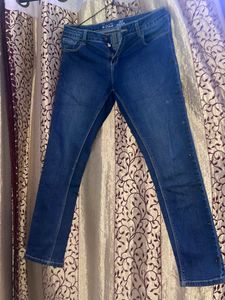 Dark Blue Denim Jeans For Womens