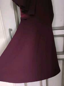 Burgundy One-Shoulder Dress