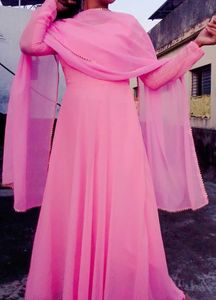 Elegant Pink Ethnic Gown