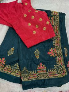 Elegant Saree with Stitched Blouse(upto 44in)