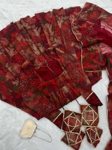 pure Organza silk Anarkali suit❤️