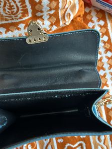Blue Fur Sling Bag