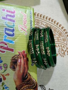 Green &amp; Gold Bangle Set