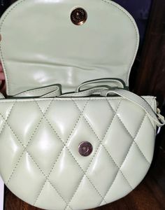Mixt Mint Green Quilted Crossbody Sling Bag