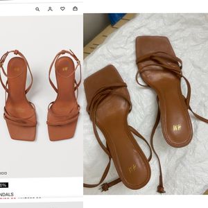 H&M Brown Solid Heels