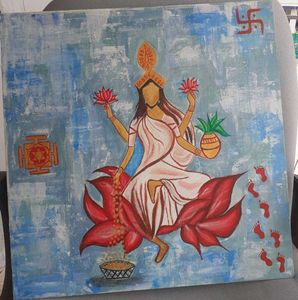 Abstract painting Of Goddess Laxmi..On Canvas