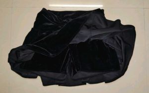 Black Velvet Mini korean Skirt