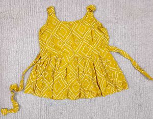 Yellow Printed Top For Women