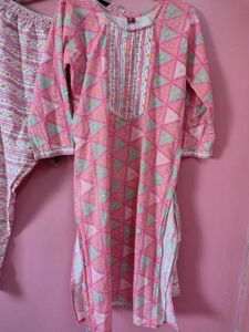 Pink Printed Kurta Set