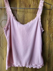 H&amp;M Lace Trimmed Crop Top/ SIZE-M