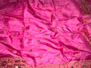 Elegant Pink Saree with Embroidery