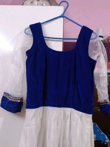 Elegant Blue &amp; White Gown