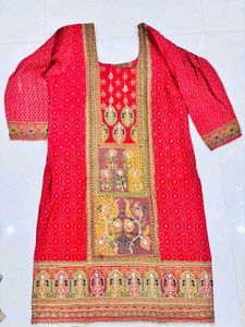 Red Printed Kurta set
