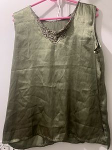 Green Sleeveless Top at Just ₹99