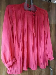 Pink Pleated Top