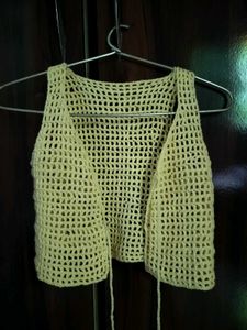 Crochet Knit Vest - Sleeveless Top