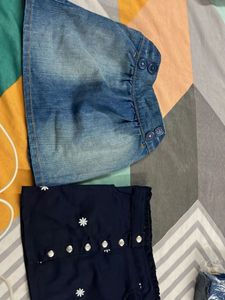 Girls' Denim & Navy Skirts