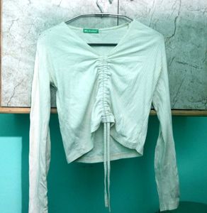 Long Sleeves Off White Top