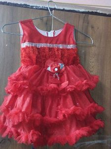 Red Ruffle Party Dress