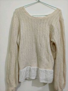 Cute Knit Sweater with Bow in back