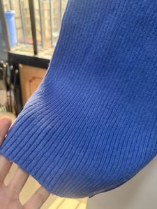 Blue Knit Wide Leg Pants