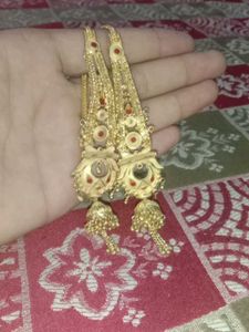 Gold Jhumka Earrings