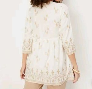 Embroidered White Top
