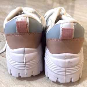 Chunky White Sneakers Shoe - Size Uk 7