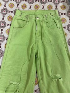 Trendy Neon Ripped Jeans – Adjustable Waist