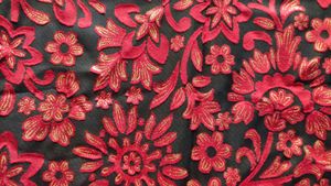 Desi Aesthetics short kurti with velvet flowery Detailing Size S