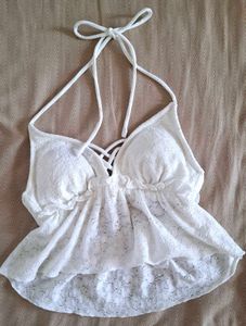 White Lace Halter Top