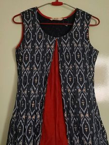 Blue Red Beautiful Long kurti In Small Size