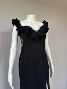 Black Front Slit Gown
