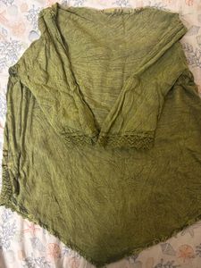 Embroidered Olive Green Top