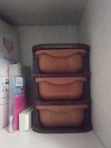 3-Drawer Brown Storage Unit