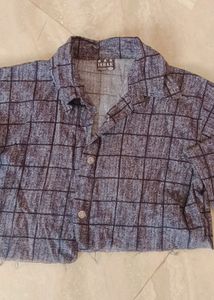 Checked Crop Shirt