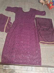 Purple Kurta Set Wid Dupatta 💜