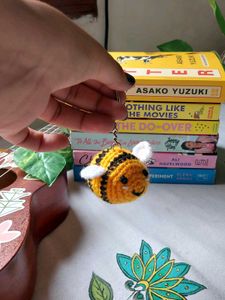 Cute Crochet Items: Bow Clip, Keychains, Bookmarks