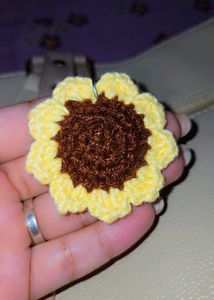 It is beautiful handmade crochet sunflower keychai