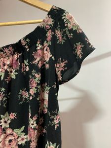 Floral Off-Shoulder Dress/Top – Dual Style