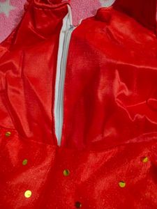 Red Ruffled Party Dress