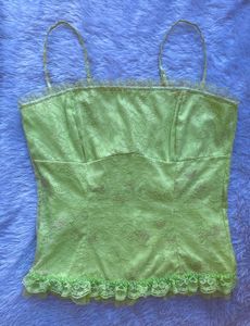 Green Lace Detailed Top