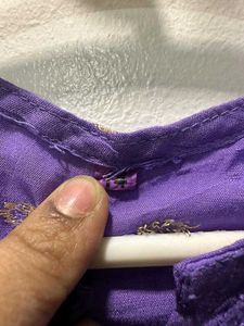 Purple Chikankari Girls Kurta Set