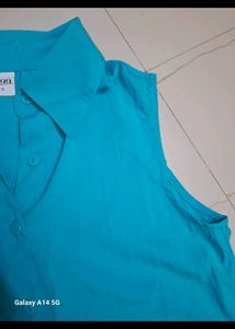 Blue Sleeveless Top