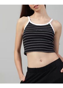 Shein New Striped Crop Tank Top With Tag